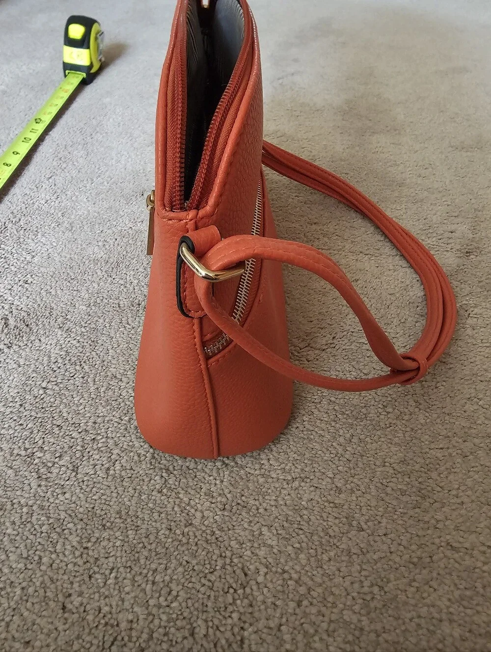 Orange Leather Look Bag
